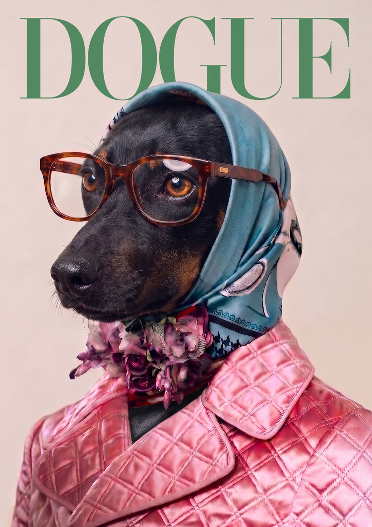A customer's personalised DOGUE dog portrait